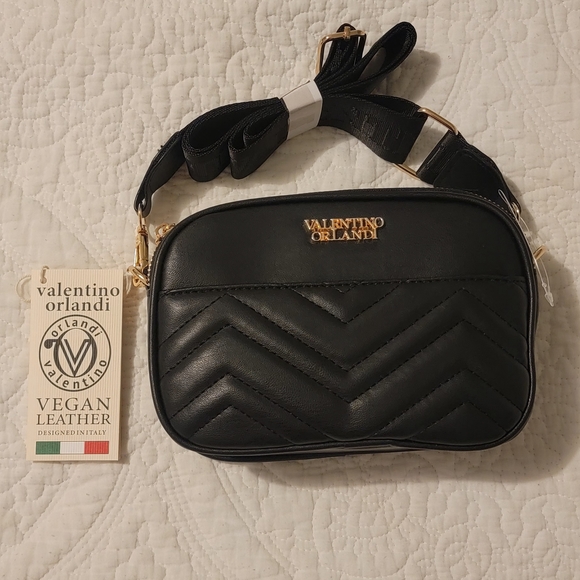 Valentino Orlandi Handbags - Valentino Orlandi Black Vegan Leather Crossbody